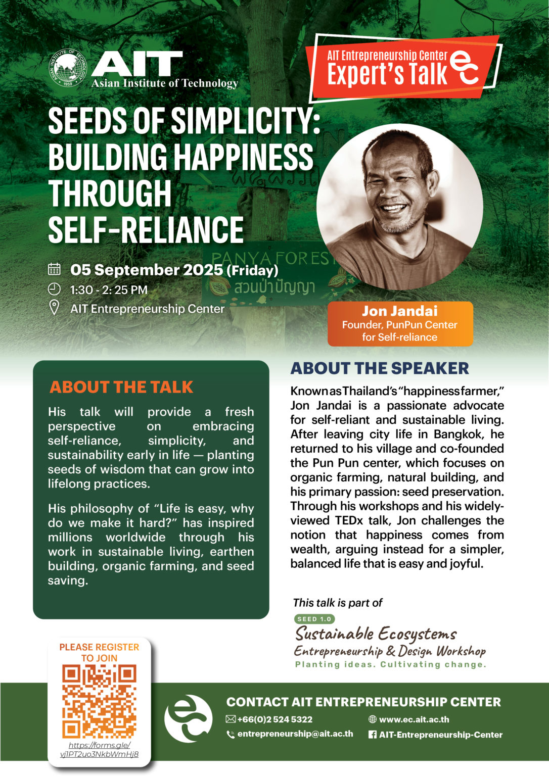 Expert Talk Sustainable Ecosystems, Entrepreneurship & Design Workshop
